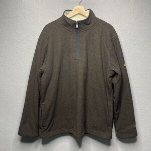 ORVIS Men’s 1/4 Zip Sherpa-Lined Pullover Sweater L Brown